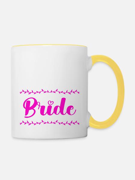 bride - Tasse zweifarbig - Weiß/Gelb