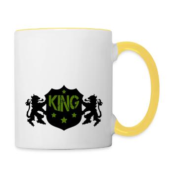 Roi - Mug contrasté - blanc/jaune - Droite