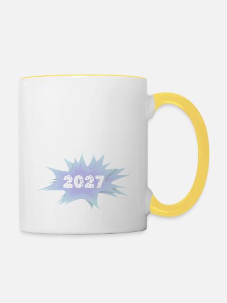 2027 - Tasse zweifarbig - Weiß/Gelb
