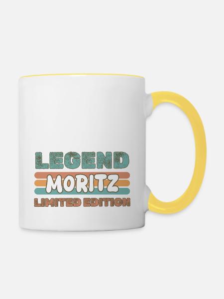 Moritz - Tasse zweifarbig - Weiß/Gelb