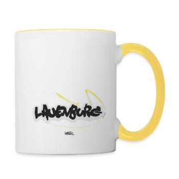 Lauenburg - Tasse zweifarbig - Weiß/Gelb - Rechts
