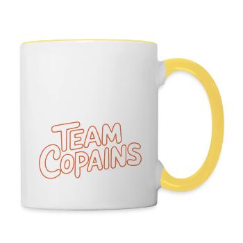 Team copains - Mug contrasté - blanc/jaune - Droite
