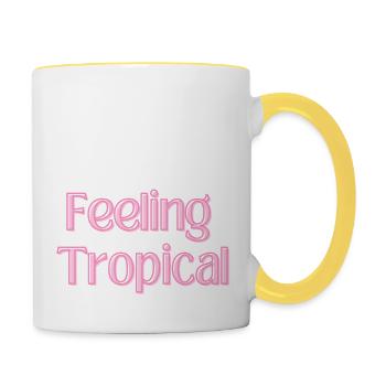 Feeling Tropical - Tasse zweifarbig - Weiß/Gelb - Rechts