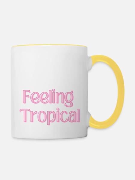 Feeling Tropical - Tasse zweifarbig - Weiß/Gelb