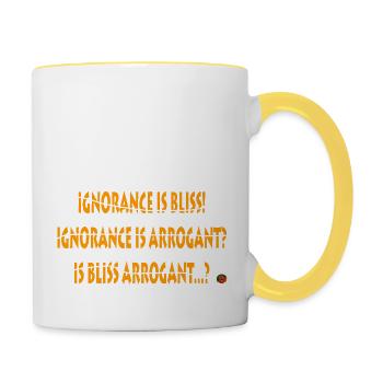 Ignorance is bliss - Contrasting Mug - white/yellow - Right