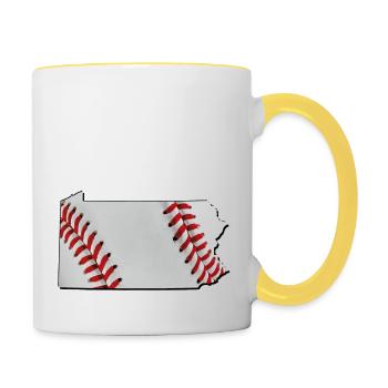 Baseball in the Pennsylvania State Map - Contrasting Mug - white/yellow - Right