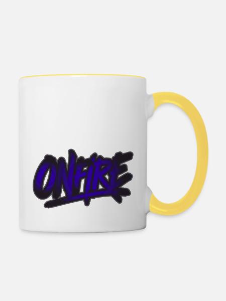 IN FLAMMEN - Tasse zweifarbig - Weiß/Gelb