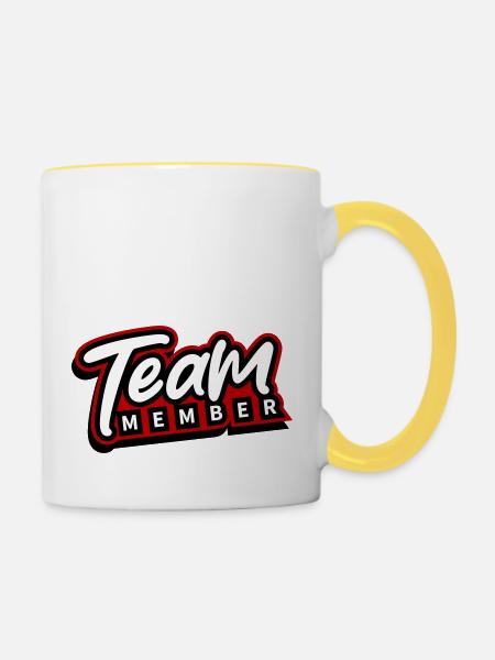 Team Mitglied - Tasse zweifarbig - Weiß/Gelb