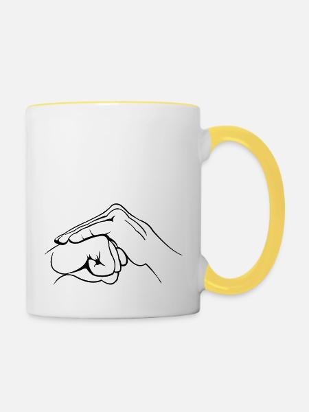 hand faust - Tasse zweifarbig - Weiß/Gelb