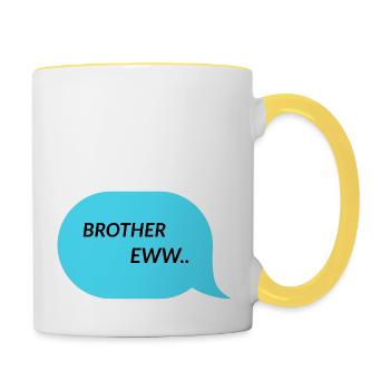 Frère - Mug contrasté - blanc/jaune - Droite