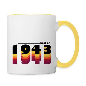 Vintage Bold Tribute to 1943 - Celebrate 82nd - Contrasting Mug - white/yellow - Right