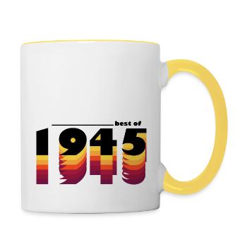 Proudly Celebrating 1945 - Vintage 80 Years of - Contrasting Mug - white/yellow - Right