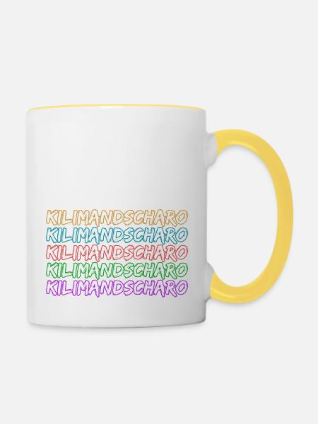 Geschenk für Kilimandscharo - Tasse zweifarbig - Weiß/Gelb