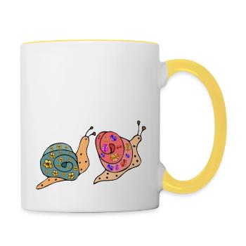 Snails - Contrasting Mug - white/yellow - Right