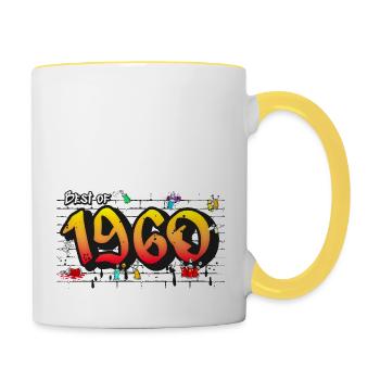 Retro Classic 1960 Graffiti – 65 Years of - Contrasting Mug - white/yellow - Right