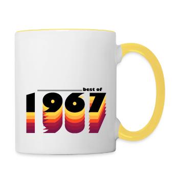 Best of 1967 - Feiern Sie 58 Jahre mit Vintage - Tasse zweifarbig - Weiß/Gelb - Rechts