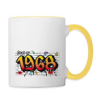 Urban Classic 1968 Graffiti – 57 Years of - Contrasting Mug - white/yellow - Right