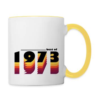 Vintage Bold Hommage à 1973 - Célébrer le 52ème - Mug contrasté - blanc/jaune - Droite