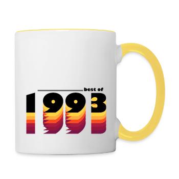 Vintage Bold Hommage à 1993 - Célébrer le 32ème - Mug contrasté - blanc/jaune - Droite