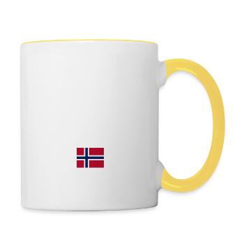 Trondheim - Norway - Koordinaten - Flagge - Tasse zweifarbig - Weiß/Gelb - Rechts