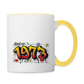 Classic Vibes 1973 Graffiti – 52 Years of Urban - Contrasting Mug - white/yellow - Right