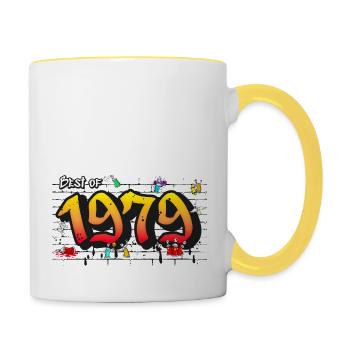 Street Legacy 1979 Graffiti – 46 ans d’Urban - Mug contrasté - blanc/jaune - Droite