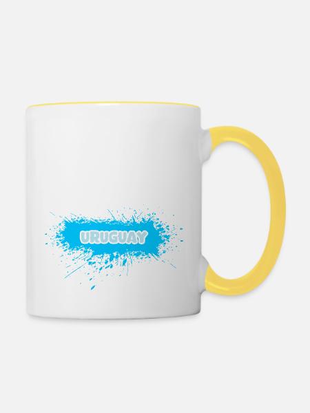 Sonne Uruguay - Tasse zweifarbig - Weiß/Gelb