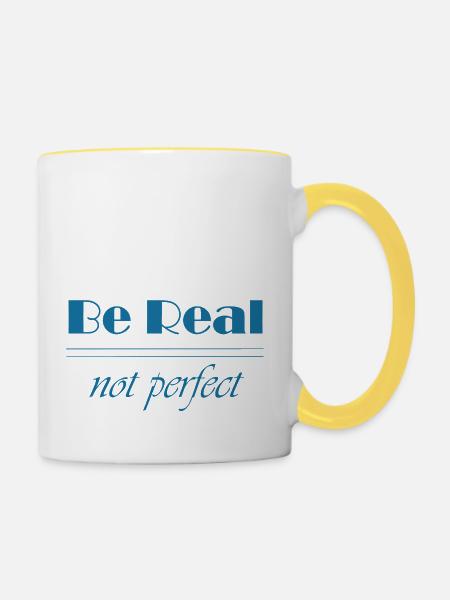 Be Real - Tasse zweifarbig - Weiß/Gelb
