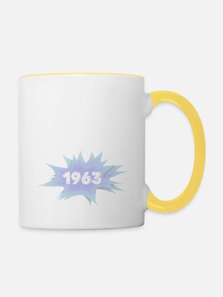1963 - Tasse zweifarbig - Weiß/Gelb