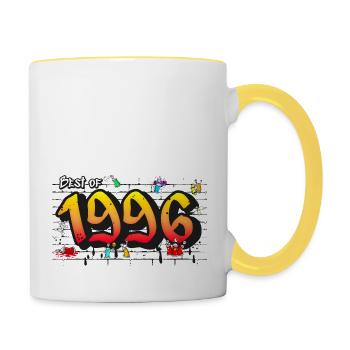 Episch seit 1996 Graffiti – 29 Jahre Urban Rebel - Tasse zweifarbig - Weiß/Gelb - Rechts