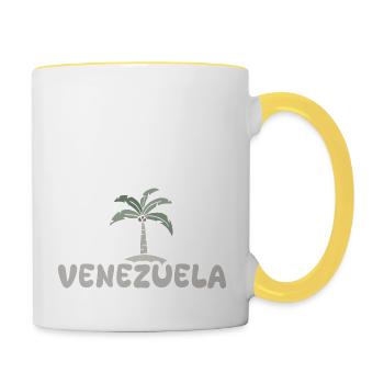 Geschenk für Venezuela - Tasse zweifarbig - Weiß/Gelb - Rechts