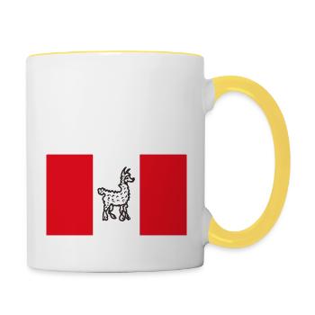 Peru funny - Contrasting Mug - white/yellow - Right