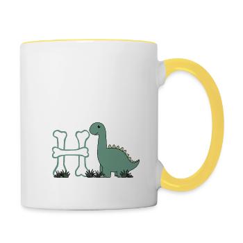 Buchstabe H - Tasse zweifarbig - Weiß/Gelb - Rechts