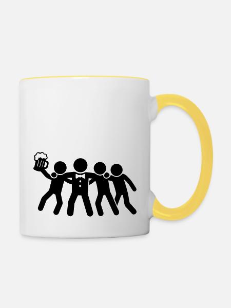 Junggesellinnenabschied Gruppe - Tasse zweifarbig - Weiß/Gelb