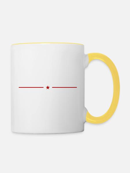 Linie Stern Symbol - Tasse zweifarbig - Weiß/Gelb