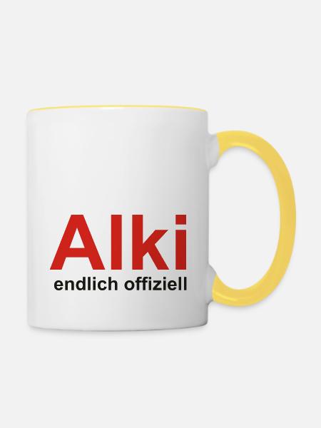 alki - Tasse zweifarbig - Weiß/Gelb