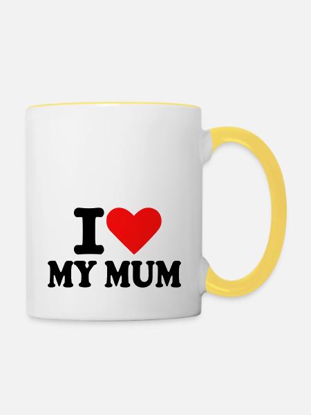 Mutter – Mum - Tasse zweifarbig - Weiß/Gelb