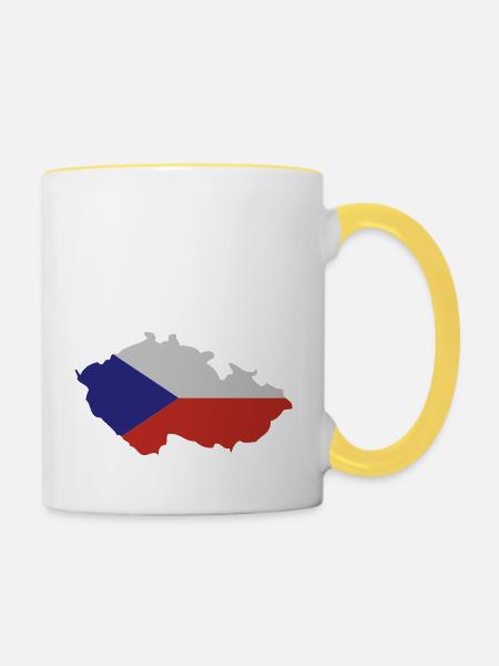 Czech Republic Shape - Tasse zweifarbig - Weiß/Gelb