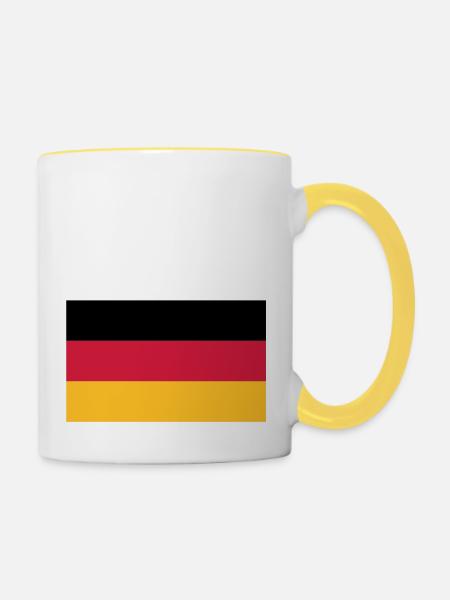 flag_german - Tasse zweifarbig - Weiß/Gelb