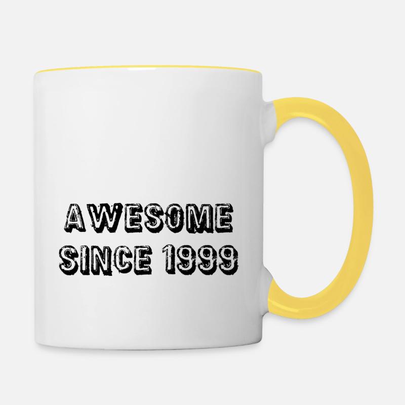 Génial depuis 1999 - Mug contrasté - blanc/jaune