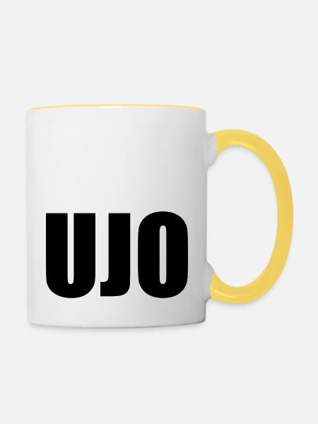 UJO - Tasse zweifarbig - Weiß/Gelb