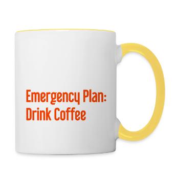 Coffee Contingency Plan - Contrasting Mug - white/yellow - Right