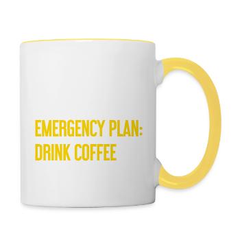 Coffee Contingency Plan - Contrasting Mug - white/yellow - Right