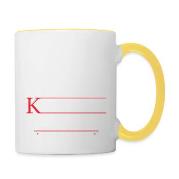Amme Katze Dame für Kamala Harris 2024 - Kamala - Tasse zweifarbig - Weiß/Gelb - Rechts