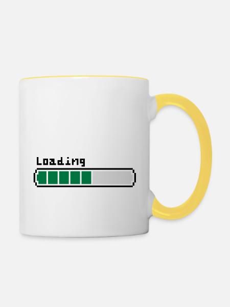 Loading - Tasse zweifarbig - Weiß/Gelb