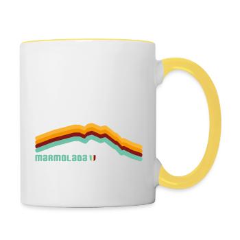 Marmolada Dolomites Dolomiti 3343 South Tyrol Hiking - Contrasting Mug - white/yellow - Right