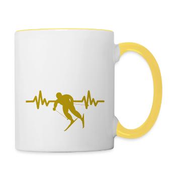 Heartbeat Ski Ski freestyle - Mug contrasté - blanc/jaune - Droite