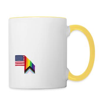 Stolzer Verbündeter und stolzer Patriot - LGBT schwul lesbisch - Tasse zweifarbig - Weiß/Gelb - Rechts