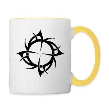 So tribal - Tasse zweifarbig - Weiß/Gelb - Rechts