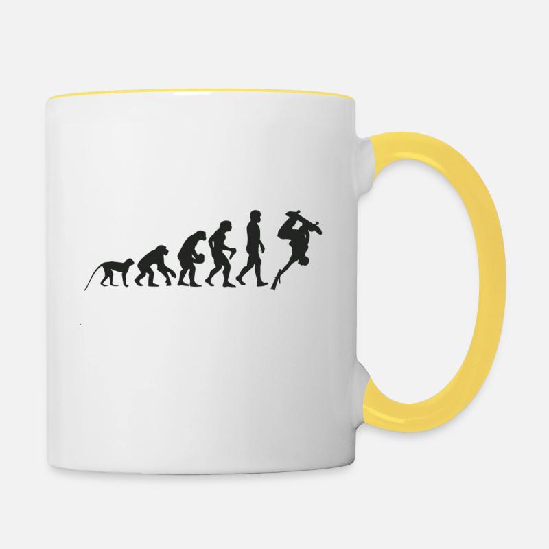 Evolution Skate - Mug contrasté - blanc/jaune